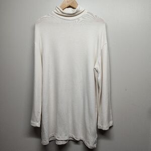 Reformation Knit Sweater Dress Women Size L Cream High Neck Preppy Fall